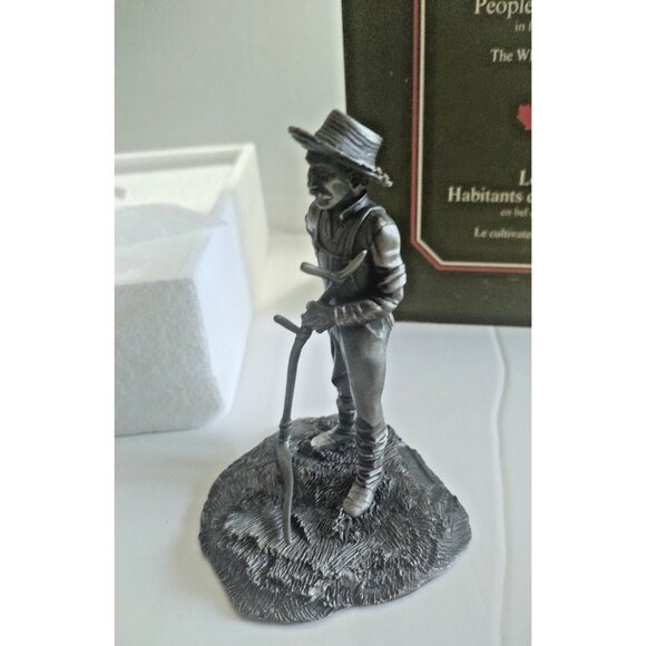 Franklin Mint People of Canada Pewter Figurine The  Wheat Farmer with Box 1977 - Picture 5 of 12